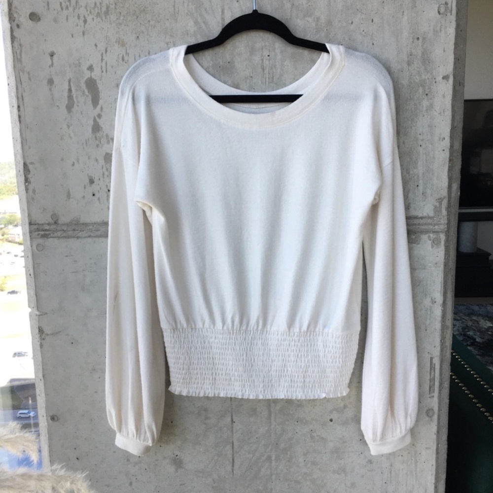Abercrombie & Fitch Soft A&F Cozy Smocked Long Sleeve Top S